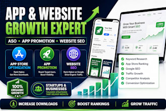 do app store optimization aso, app promotion, website SEO and traffic growth