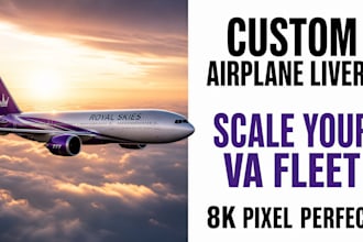design custom airplane livery, msfs livery design for flight simulator