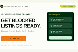 fix unpublished walmart listings and catalog errors