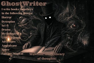 be your ghostwriter and write your fiction, horror, or other types of ebooks