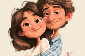 do your portrait in a watercolor and friendship portrait