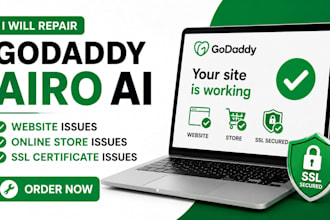 repair godaddy airo ai website, online store and SSL certificate issues