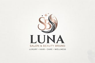 design a professional hair logo for salon and beauty brand