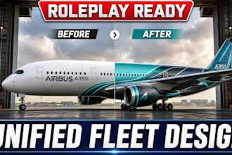 design a custom airplane livery for msfs flight simulator in 2 days