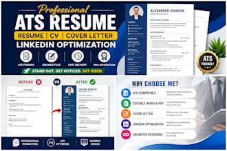 create ats resume CV and linkedin profile