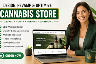 design, revamp, optimize cbd oil hemp cannabis ecommerce online store website