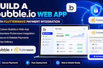 build a bubble io web app with flutterwave payment integration