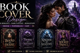 design premium dark romance, dark fantasy and romantasy amazon kdp book cover