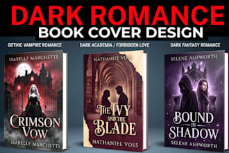 design premium dark romance, dark fantasy and romantasy amazon kdp book cover