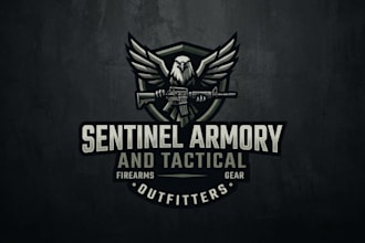 design a professional gun shop and tactical brand logo