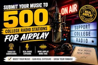 submit your music to 500 college radio stations for airplay