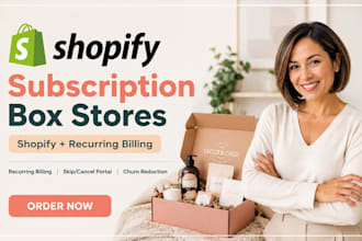 build shopify website subscription box store with recurring billing setup