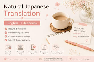 provide natural japanese translation and proofreading
