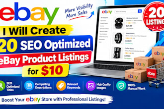 create 20 ebay listings with SEO titles