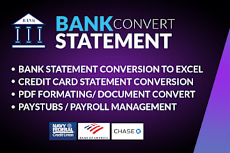 convert your bank statements to excel