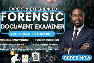 do forensic handwriting and signature matching analysis with detailed report