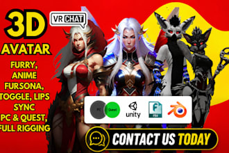 make custom vr chat avatar vrc avatar furry avatar vr character nsfw anime model