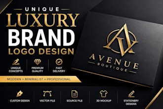 create a unique custom luxury brand logo design