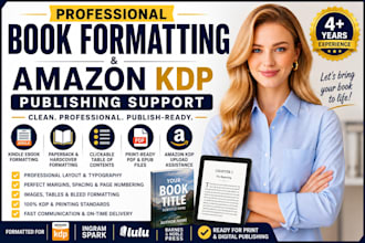format your book, ebook and paperback for amazon KDP book publishing