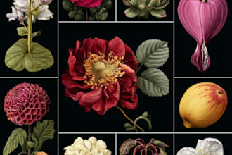 paint watercolor flowers and botanical illustrations