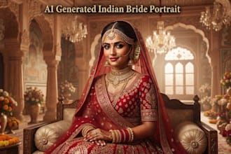 create ai generated indian bride portrait from your photo