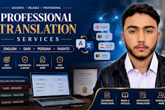 manually translate english to dari and pashto
