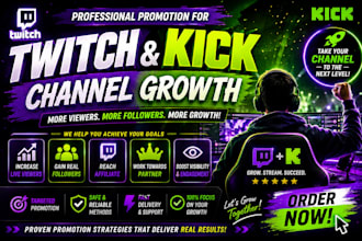 do twitch channel promotion and kick promotion for real audience growth