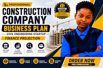 construction company civil engineering startup business plan finance projection
