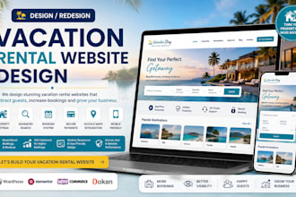design vacation rental website, rental website, airbnb website, vacationwesbite