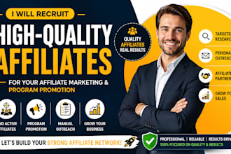 recruit active affiliates for your affiliate marketing and program promotion
