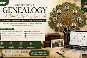 research your family history and build a detailed family tree