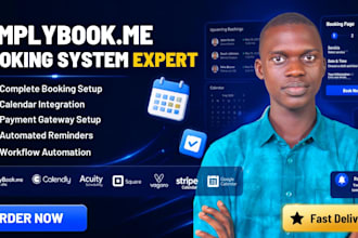 setup simplybook me, booking system, automation and integrations