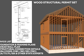 create wood structural framing plans and permit sets for usa