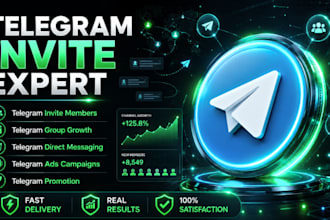 run your telegram with targeted invite, direct message, telegram growth and ads