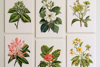 paint watercolor flowers and botanical illustrations