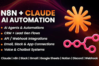 build n8n ai automation, claude ai agents, chatbots and workflows