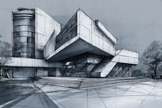 create architectural sketches for portfolios