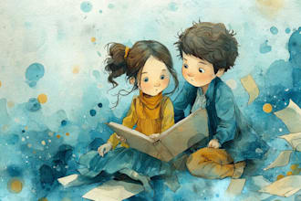 draw original watercolor children book traditional art