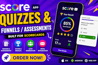 build scoreapp quiz funnel or scorecard for score app and typeform quizzes