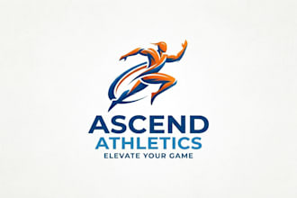 design a dynamic jump logo for sports and fitness brand