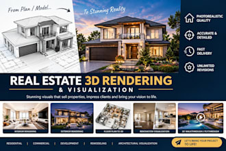 create photorealistic real estate 3d rendering and visualization