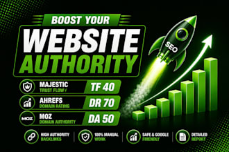 boost moz da 50 domain rating 70 majectic tf 40 by seo links