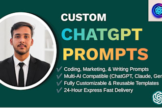 write chatgpt prompts for coding, marketing, and business