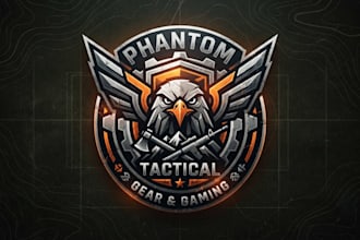 design a bold tactical logo for gaming and outdoor brands