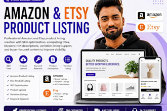 create amazon and etsy product listings with SEO