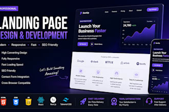 create a modern responsive landing page website