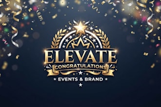 design a creative congratulations logo for events and brand