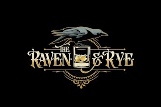make gothic victorian style raven logo craft cocktail bar