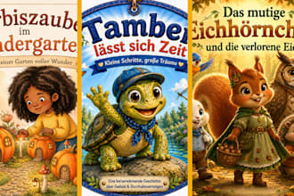 erstelle professionelle aquarell kinderbuchillustrationen für bilderbuch