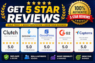 clutch, g2, capterra, designrush, goodfirms or any website review